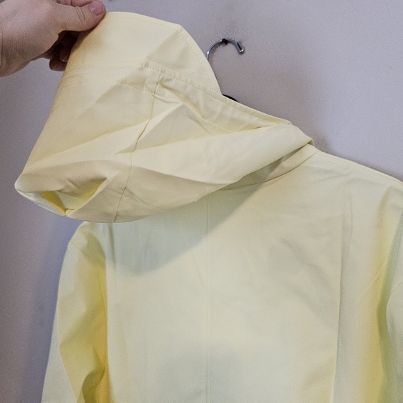 Rains Longer Jacket Straw Yellow Unisex Casual Classic Button Closure Hooded - Picture 9 of 15